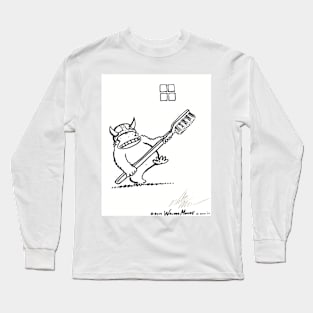 Viking Ape with Giant Toothbrush Long Sleeve T-Shirt